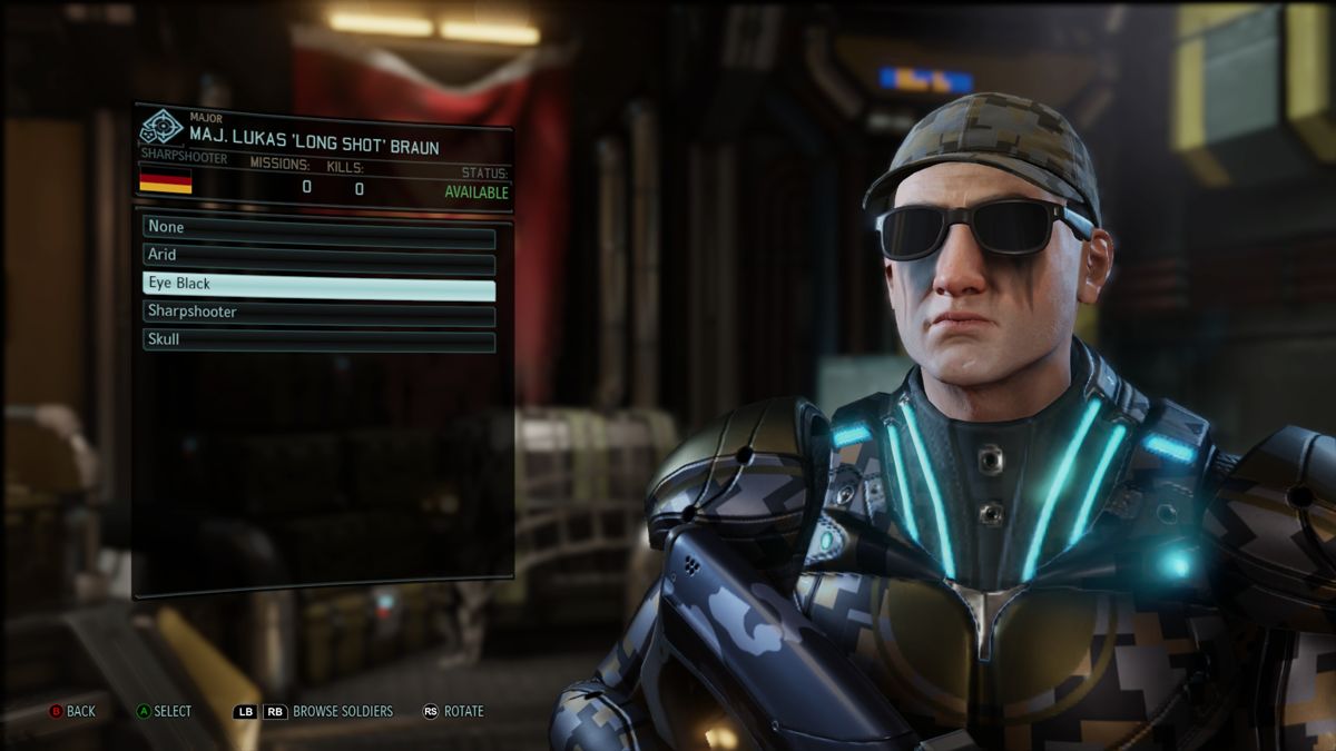 XCOM 2: Resistance Warrior Pack (Xbox One) screenshot: Eye black face paint