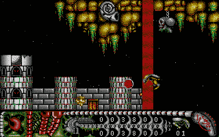 Alien World (Atari ST) screenshot: Some castles on the alien world? Alien castles?