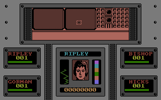 Aliens: The Computer Game (Commodore 16, Plus/4) screenshot: Controlling Ripley.