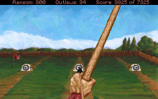Conquests of the Longbow: The Legend of Robin Hood (DOS) screenshot: Take aim...