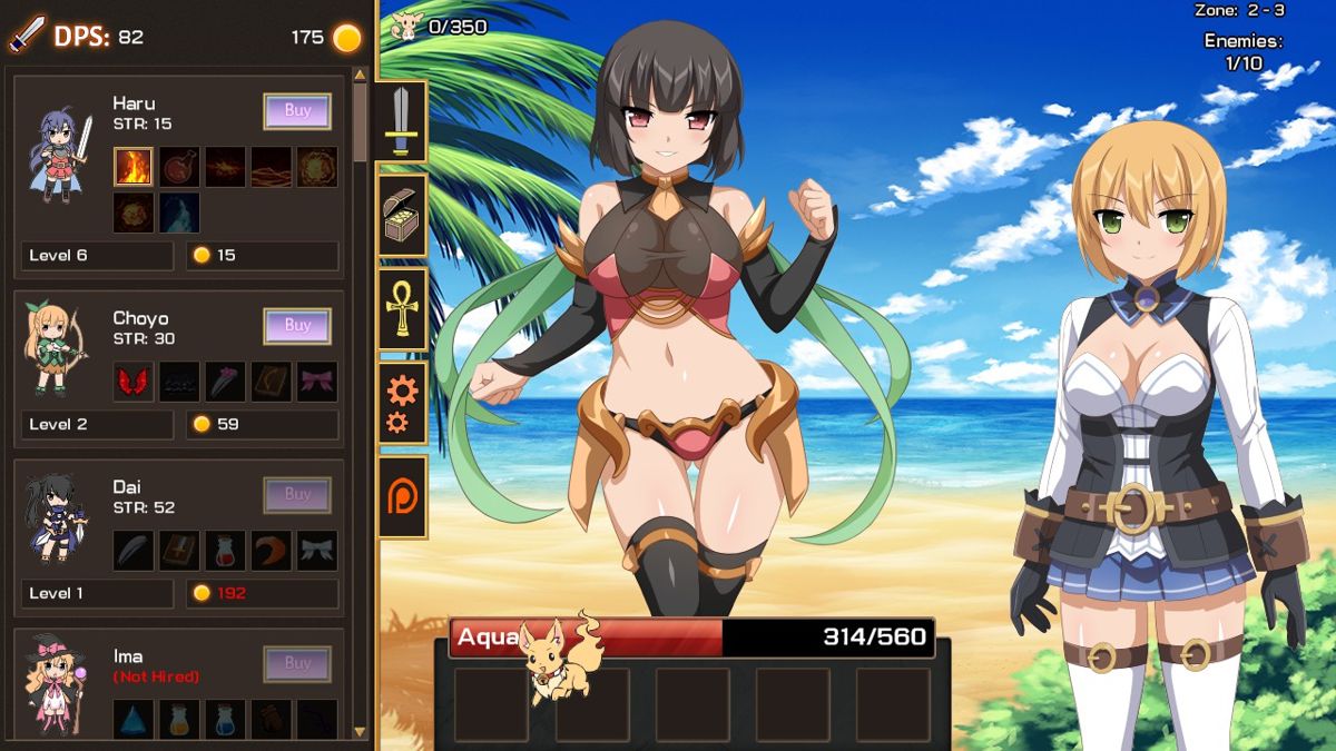 Sakura Clicker (Windows) screenshot: Killing that cute animal will earn you some bonus