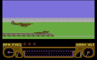 Spitfire (Commodore 64) screenshot: A flying bomb.