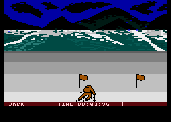 Winter Events (Atari 8-bit) screenshot: Slalom