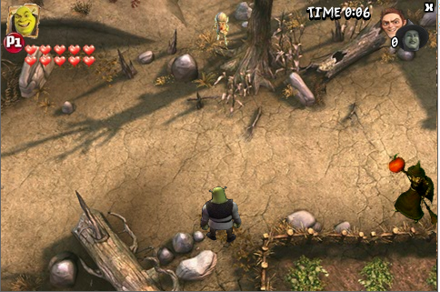 Donkey's Christmas Shrektacular (Windows) screenshot: Gameplay for Witch Attack.