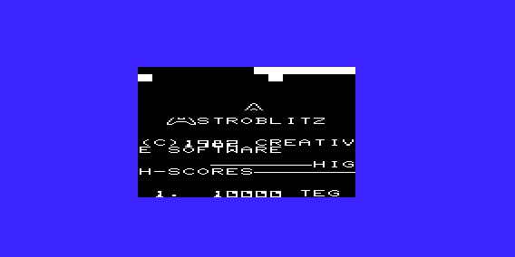 Astroblitz (VIC-20) screenshot: Astroblitz uses a nice transition between title and game