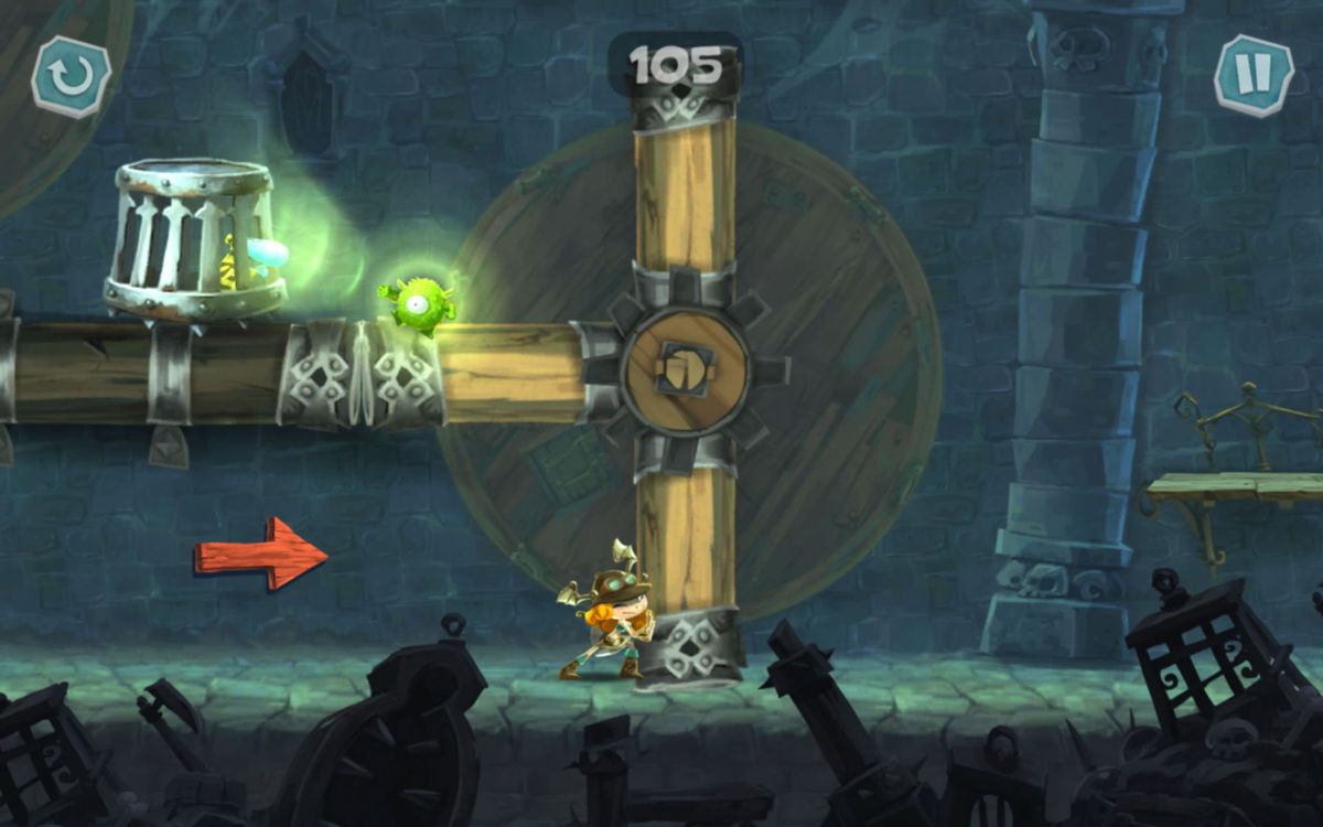 Rayman Adventures (Android) screenshot: Push to create a path.
