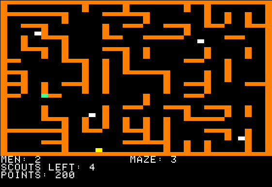Scout Search (Apple II) screenshot: game shot
