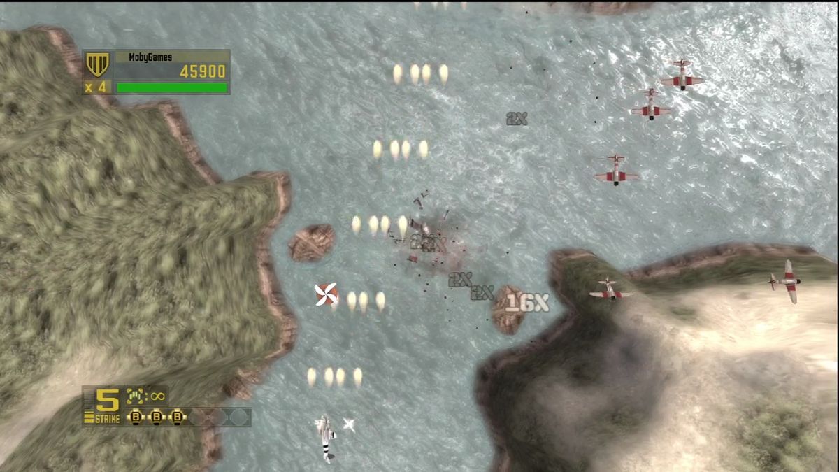 1942: Joint Strike (Xbox 360) screenshot: Multi-shot powerup.