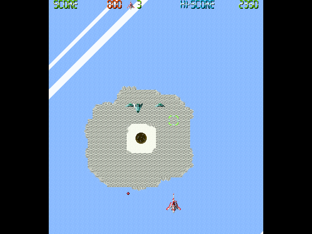Great Glacier (Windows) screenshot: Two of the enemies have turned around to fly back to the top of the screen.