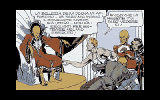 Flash Gordon: Il Rapimento di Dale (DOS) screenshot: Ming has Dale Arden taken hostage.