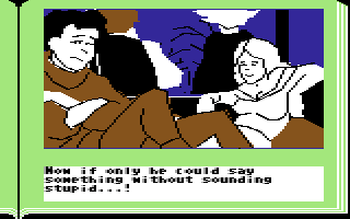 ZorkQuest: Assault on Egreth Castle (Commodore 64) screenshot: Trust me, I know how you feel, Ryker buddy.