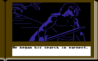 ZorkQuest: Assault on Egreth Castle (Commodore 64) screenshot: Have sword will travel.