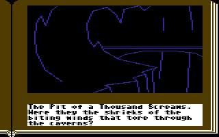 Gamma Force in Pit of a Thousand Screams (Commodore 64) screenshot: The Pit of a Thousand Screams - it's a scream!