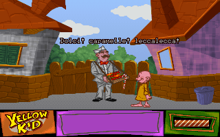 Yellow Kid: Giallo al Circo (DOS) screenshot: The local candy salesman