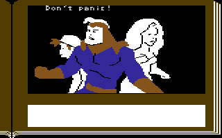Lane Mastodon vs. the Blubbermen (Commodore 64) screenshot: Lane obviously has played Hitchhiker's Guide to the Galaxy.
