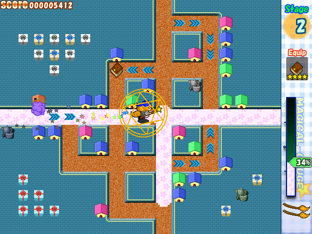 Magical Broom (Windows) screenshot: This is basically the same as Pac-Man's power pellet.