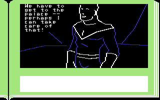 Gamma Force in Pit of a Thousand Screams (Commodore 64) screenshot: Do you have a jet pack in your back pocket in order to arrange that?