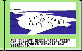Gamma Force in Pit of a Thousand Screams (Commodore 64) screenshot: Village.