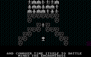 Ultima II: The Revenge of the Enchantress... (DOS) screenshot: Example of a rather hard fight to win. (CGA with RGB monitor)