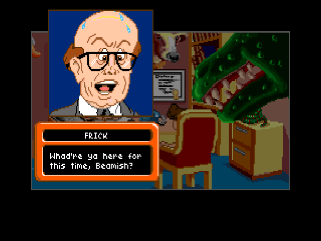 The Adventures of Willy Beamish (Windows) screenshot: Principal is getting angry (GOG release, CD version)