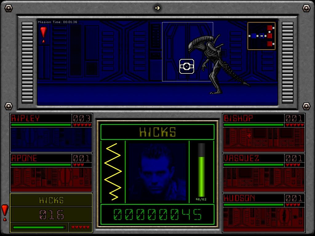 LV-426 (Windows) screenshot: An Alien inside the room.