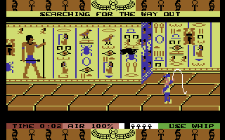 Entombed (Commodore 64) screenshot: Use your whip.