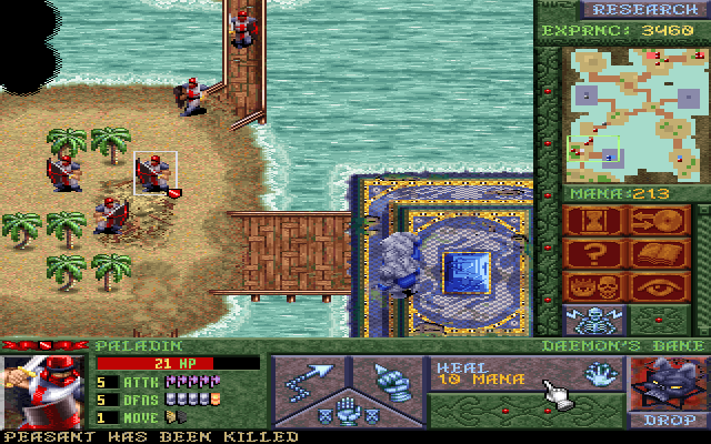 Blood & Magic (DOS) screenshot: Some high-level followers can cast spells (using your mana pool).