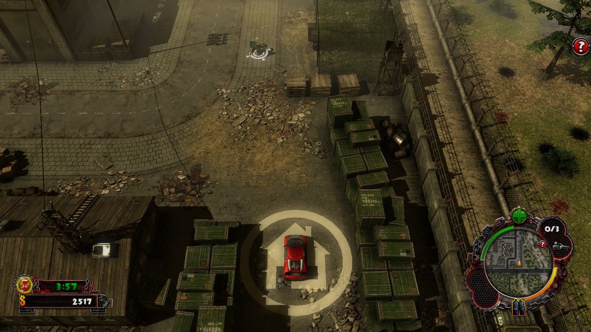 Zombie Driver HD (Windows) screenshot: Starting out in the base