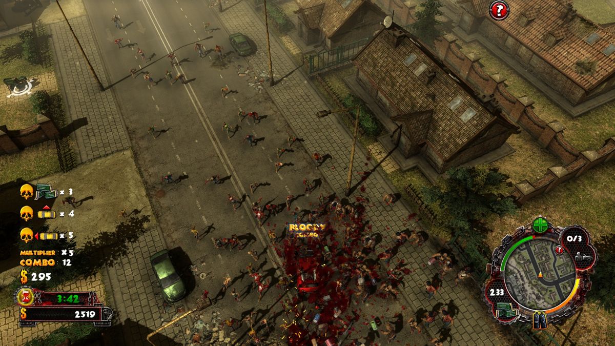 Zombie Driver HD (Windows) screenshot: Oh, I got a "bloody combo"