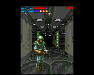 Gloom (Amiga) screenshot: Encounter with first enemy