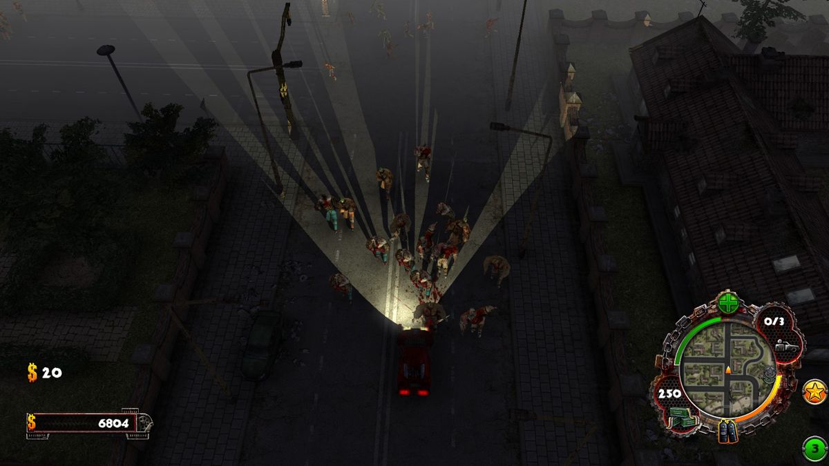 Zombie Driver HD (Windows) screenshot: Driving at night