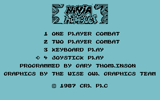 Ninja Hamster (Commodore 64) screenshot: Title Screen.