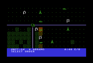 Mech Brigade (Atari 8-bit) screenshot: Giving Orders
