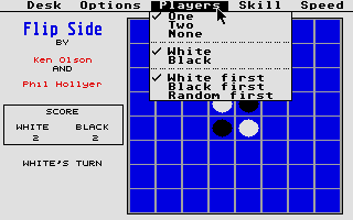 Flip Side (Atari ST) screenshot: Options for players