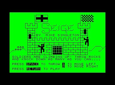 Siege (Commodore PET/CBM) screenshot: Title screen