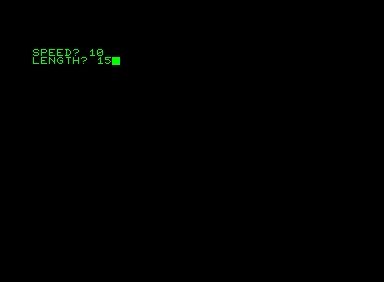 Snakes (Commodore PET/CBM) screenshot: Game settings