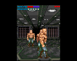 Gloom (Amiga) screenshot: Watch out for aggro skinheads