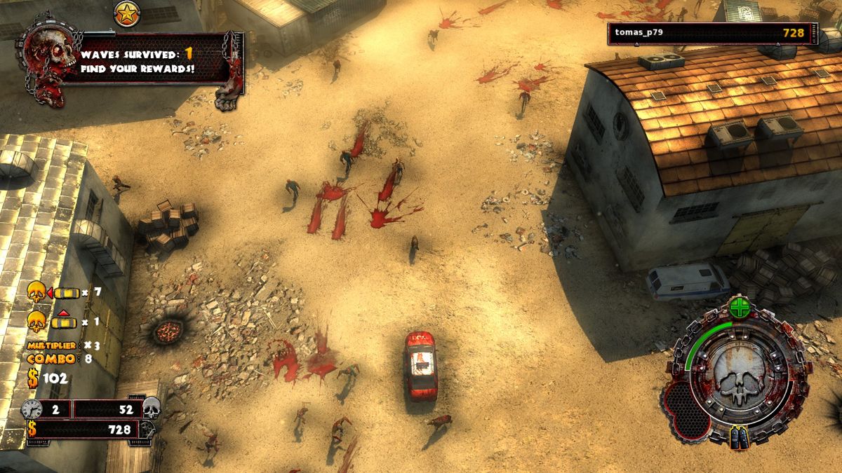 Zombie Driver HD (Windows) screenshot: Survived wave 1