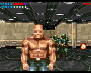 Gloom (Amiga) screenshot: Enemies are dangerous on close range