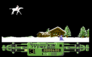 Trojan Warrior (Commodore 64) screenshot: Avoid the shots from the wizards.