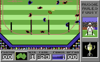 Australian Rules Football (Commodore 64) screenshot: Aussie Action