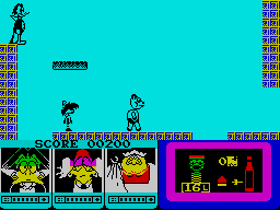 Count Duckula 2 Featuring Tremendous Terence (ZX Spectrum) screenshot: Second screen/waiting for platform