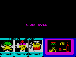 Count Duckula 2 Featuring Tremendous Terence (ZX Spectrum) screenshot: Game Over