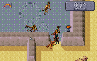 Dark Sun: Shattered Lands (DOS) screenshot: A very tough battle against powerful monsters - don't attempt it too early...