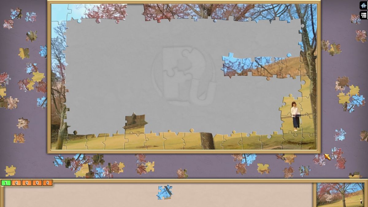 Pixel Puzzles Ultimate: Japan (Windows) screenshot: Placing some puzzle pieces