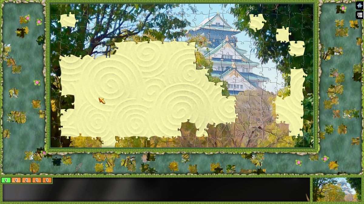 Pixel Puzzles Ultimate: Japan (Windows) screenshot: Some regions of the puzzle are easier than other ones.
