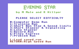 Evening Star (Commodore 64) screenshot: Title Screen