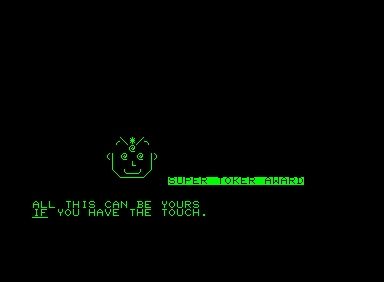 Toker (Commodore PET/CBM) screenshot: intro animation continued