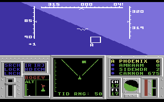 F-14 Tomcat (Commodore 64) screenshot: Dogfight