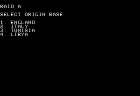 U.S.A.A.F. - United States Army Air Force (Apple II) screenshot: Planning a Raid
